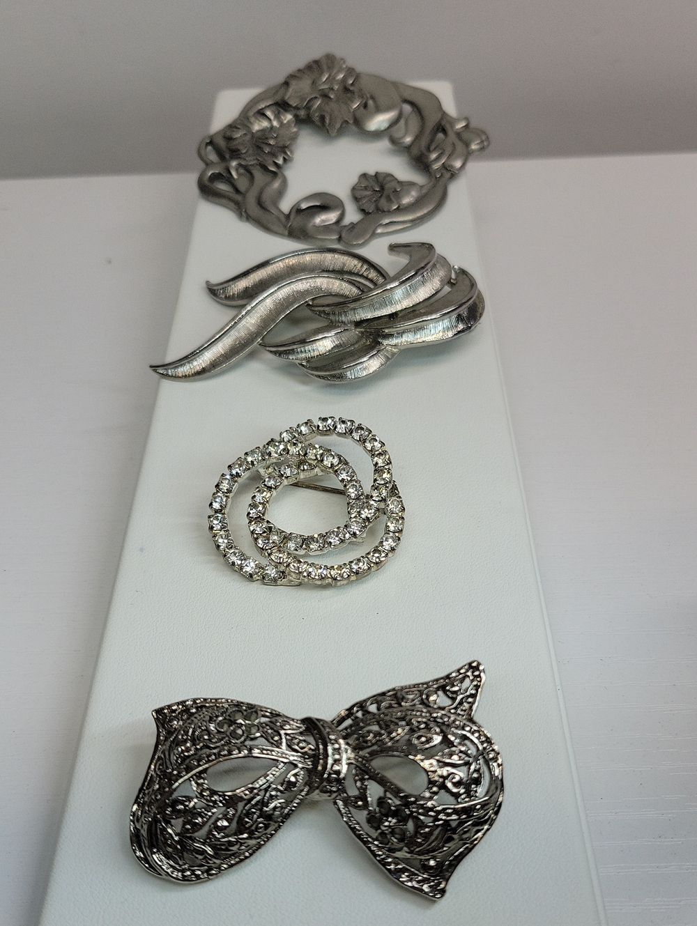 Vintage Silver-Tone Brooch Set
